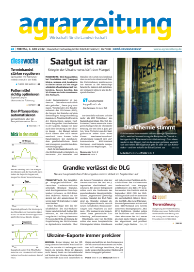 Cover of Volume: agrarzeitung Volume 77 (2022), Edition 22