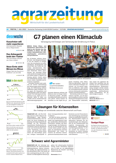 Cover of Volume: agrarzeitung Volume 77 (2022), Edition 26