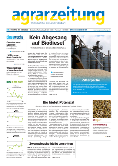 Cover of Volume: agrarzeitung Volume 77 (2022), Edition 30