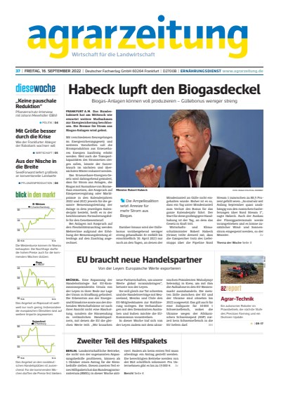 Cover of Volume: agrarzeitung Volume 77 (2022), Edition 37