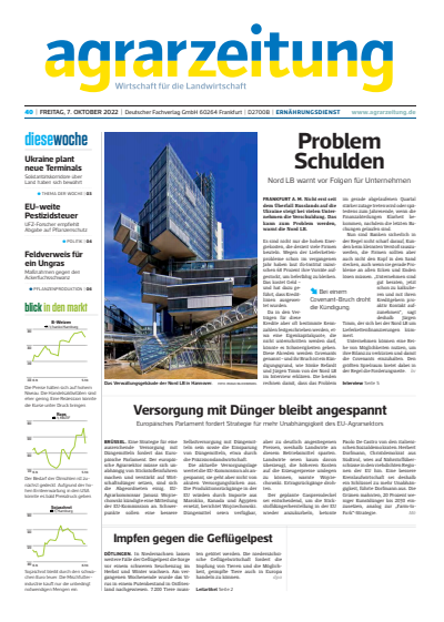 Cover of Volume: agrarzeitung Volume 77 (2022), Edition 40