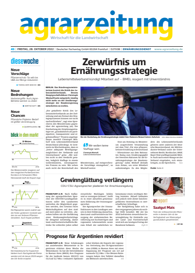 Cover of Volume: agrarzeitung Volume 77 (2022), Edition 43