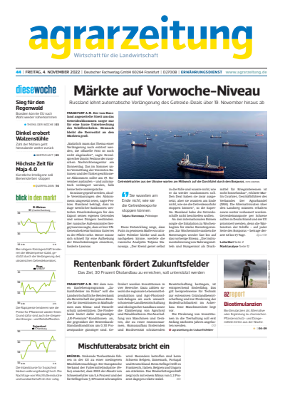 Cover of Volume: agrarzeitung Volume 77 (2022), Edition 44
