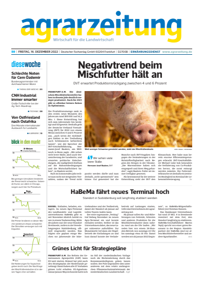 Cover of Volume: agrarzeitung Volume 77 (2022), Edition 50