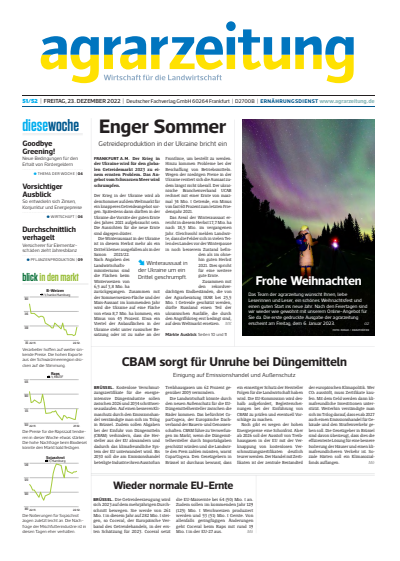 Cover of Volume: agrarzeitung Volume 77 (2022), Edition 51-52