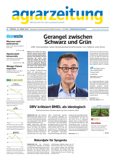 Cover der Ausgabe: agrarzeitung Jahrgang 78 (2023), Heft 12