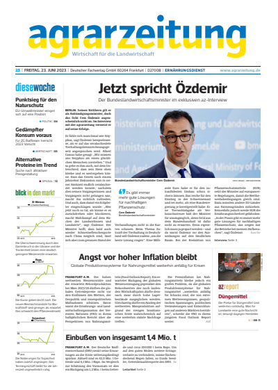 Cover der Ausgabe: agrarzeitung Jahrgang 78 (2023), Heft 25