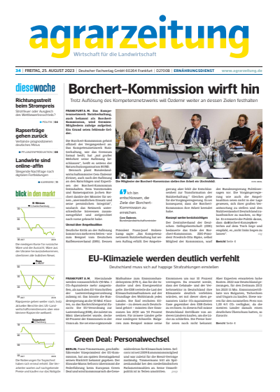 Cover der Ausgabe: agrarzeitung Jahrgang 78 (2023), Heft 34