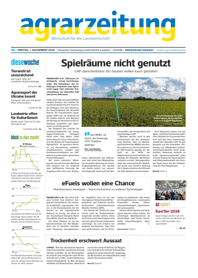Cover der Ausgabe: agrarzeitung Jahrgang 79 (2024), Heft 44