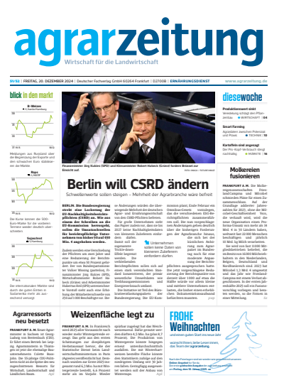 Cover der Ausgabe: agrarzeitung Jahrgang 79 (2024), Heft 51