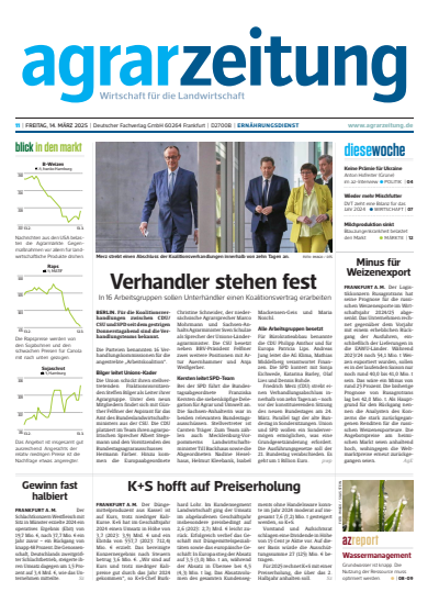 Cover der Ausgabe: agrarzeitung Jahrgang 80 (2025), Heft 11