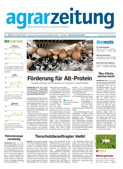 Cover der Ausgabe: agrarzeitung Jahrgang 80 (2025), Heft 32