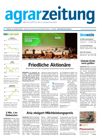 Cover der Ausgabe: agrarzeitung Jahrgang 80 (2025), Heft 35