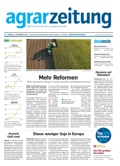 Cover der Ausgabe: agrarzeitung Jahrgang 80 (2025), Heft 45