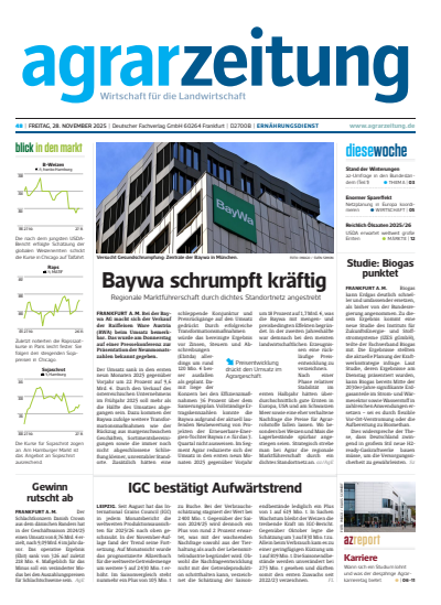 Cover der Ausgabe: agrarzeitung Jahrgang 80 (2025), Heft 48