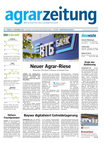 Cover der Ausgabe: agrarzeitung Jahrgang 80 (2025), Heft 49