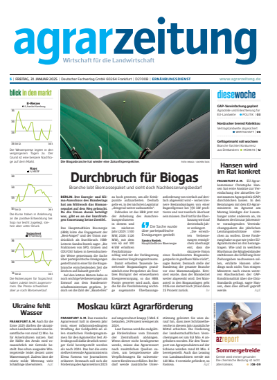 Cover der Ausgabe: agrarzeitung Jahrgang 80 (2025), Heft 5