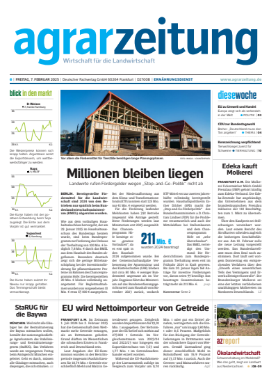 Cover der Ausgabe: agrarzeitung Jahrgang 80 (2025), Heft 6