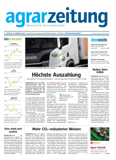 Cover der Ausgabe: agrarzeitung Jahrgang 80 (2025), Heft 8