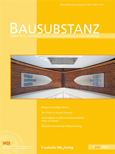 Cover der Ausgabe: Bausubstanz Jahrgang 2 (2011), Heft 1