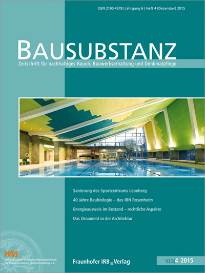 Cover der Ausgabe: Bausubstanz Jahrgang 6 (2015), Heft 4