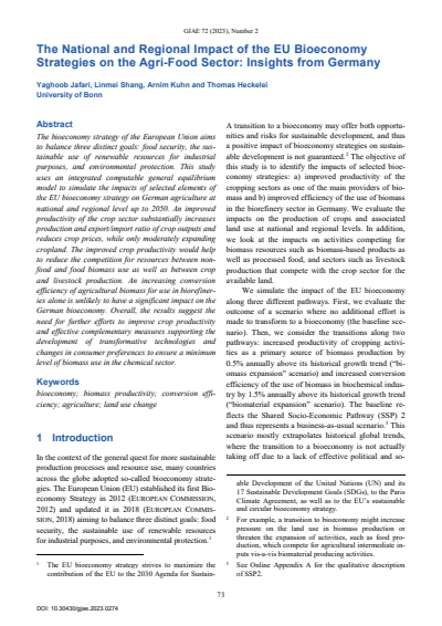 Cover der Ausgabe: GJAE - German Journal of Agricultural Economics Jahrgang 72 (2023), Heft 02