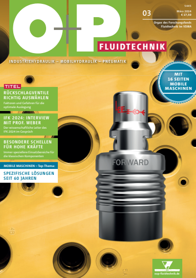 Cover der Ausgabe: O+P Fluidtechnik Jahrgang 68 (2024), Heft 3
