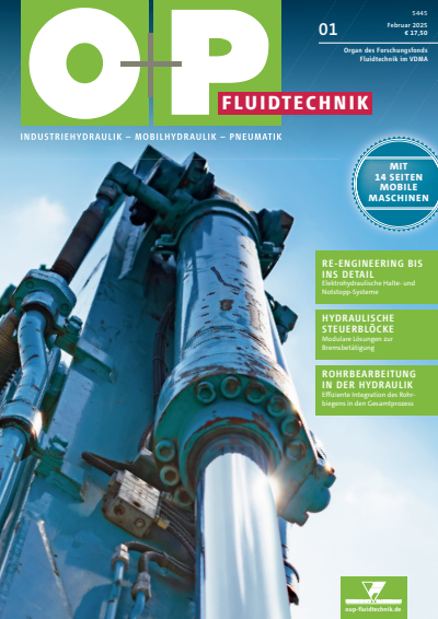 Cover der Ausgabe: O+P Fluidtechnik Jahrgang 69 (2025), Heft 1