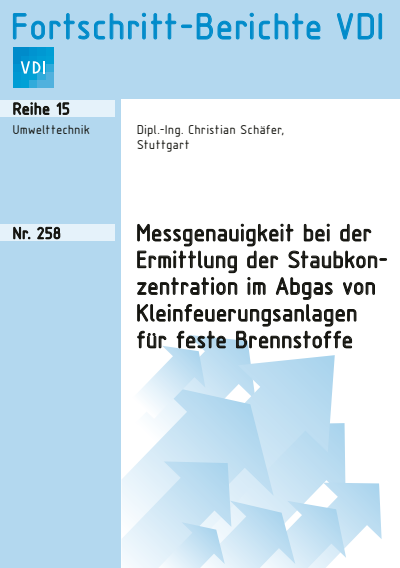 Cover des Buchs: Messgenauigkeit bei der Ermittlung der Staubkonzentration im Abgas von Kleinfeuerungsanlagen für feste Brennstoffe
