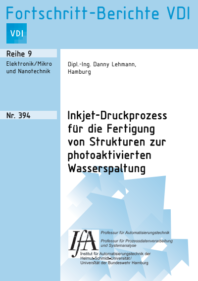 Cover des Buchs: Inkjet-Druckprozess für die Fertigung von Strukturen zur photoaktivierten Wasserspaltung
