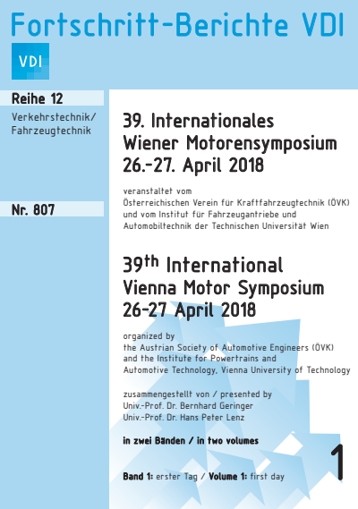 Cover des Buchs: 39. Internationales Wiener Motorensymposium 26.-27. April 2018
