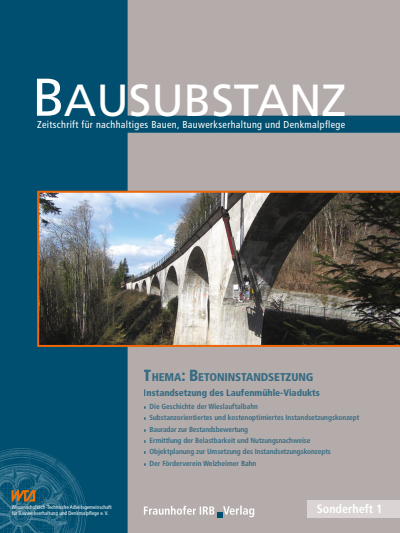 Cover des Buchs: BAUSUBSTANZ Thema: Betoninstandsetzung.