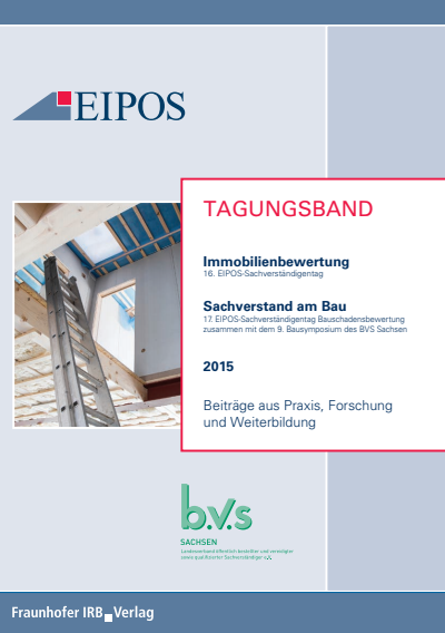 Cover des Buchs: Tagungsband der EIPOS-Sachverständigentage Immobilienbewertung und Sachverstand am Bau 2015.