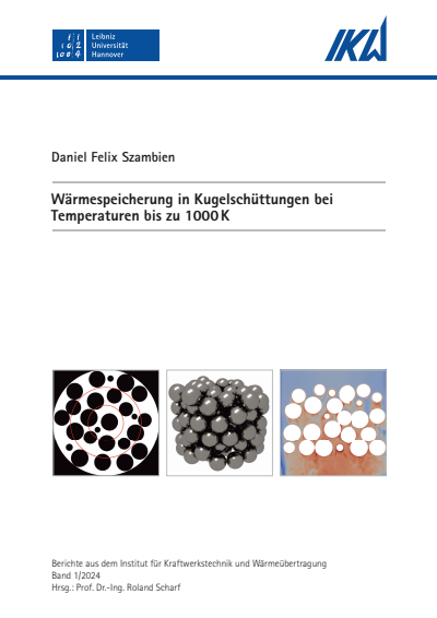 Cover des Buchs: Wärmespeicherung in Kugelschüttungen bei Temperaturen bis zu 1000K