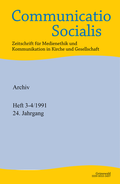 Cover der Ausgabe: Communicatio Socialis (ComSoc) Jahrgang 24 (1991), Heft 3-4