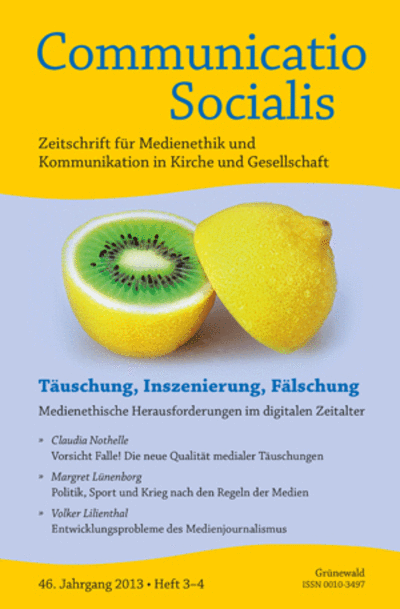 Cover der Ausgabe: Communicatio Socialis (ComSoc) Jahrgang 46 (2013), Heft 3-4