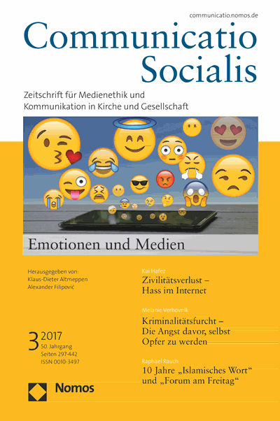 Cover der Ausgabe: Communicatio Socialis (ComSoc) Jahrgang 50 (2017), Heft 3
