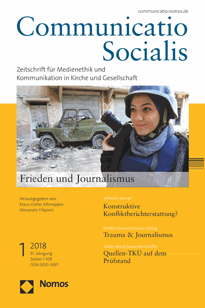 Cover der Ausgabe: Communicatio Socialis (ComSoc) Jahrgang 51 (2018), Heft 1