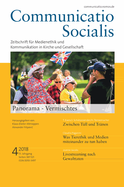 Cover der Ausgabe: Communicatio Socialis (ComSoc) Jahrgang 51 (2018), Heft 4