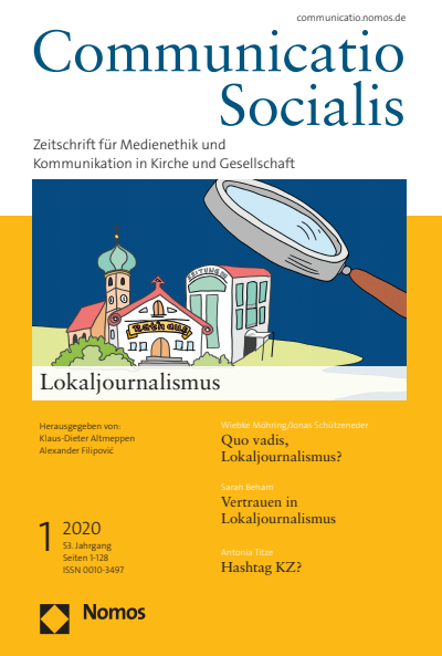 Cover der Ausgabe: Communicatio Socialis (ComSoc) Jahrgang 53 (2020), Heft 1