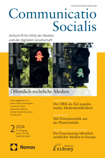 Cover der Ausgabe: Communicatio Socialis (ComSoc) Jahrgang 57 (2024), Heft 2