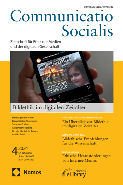 Cover der Ausgabe: Communicatio Socialis (ComSoc) Jahrgang 57 (2024), Heft 4