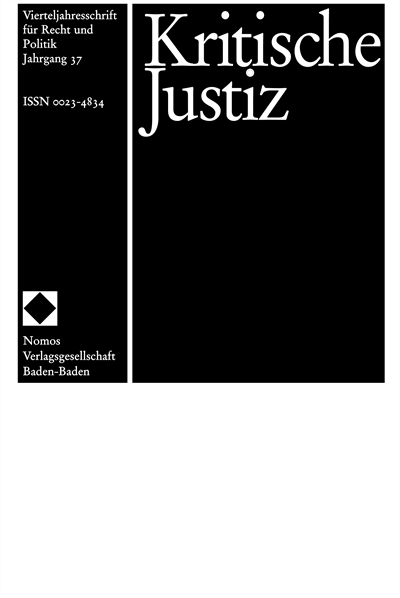 Cover der Ausgabe: KJ Kritische Justiz Jahrgang 37 (2004), Heft 3