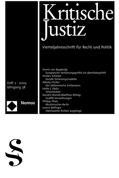 Cover der Ausgabe: KJ Kritische Justiz Jahrgang 38 (2005), Heft 2