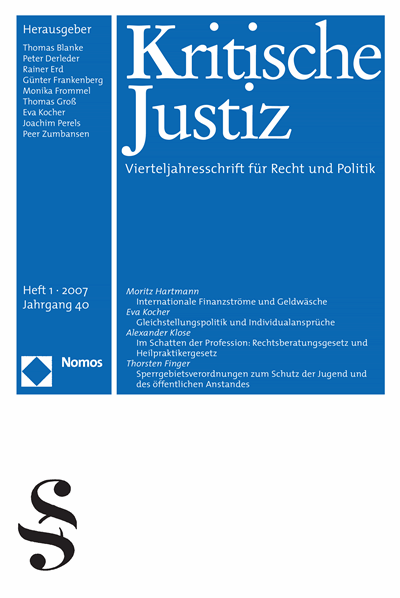 Cover der Ausgabe: KJ Kritische Justiz Jahrgang 40 (2007), Heft 1