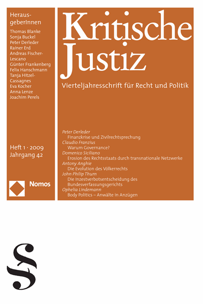 Cover der Ausgabe: KJ Kritische Justiz Jahrgang 42 (2009), Heft 1