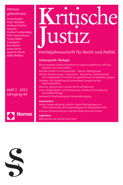 Cover der Ausgabe: KJ Kritische Justiz Jahrgang 44 (2011), Heft 2