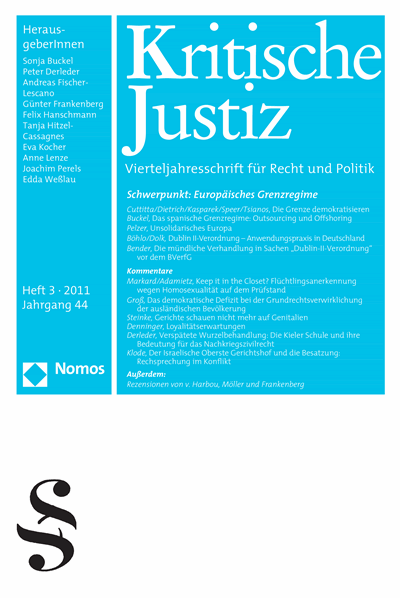 Cover der Ausgabe: KJ Kritische Justiz Jahrgang 44 (2011), Heft 3