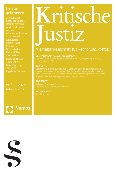 Cover der Ausgabe: KJ Kritische Justiz Jahrgang 56 (2023), Heft 2