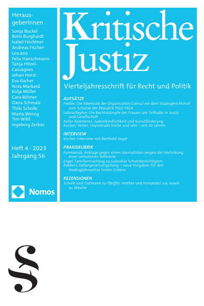 Cover der Ausgabe: KJ Kritische Justiz Jahrgang 56 (2023), Heft 4
